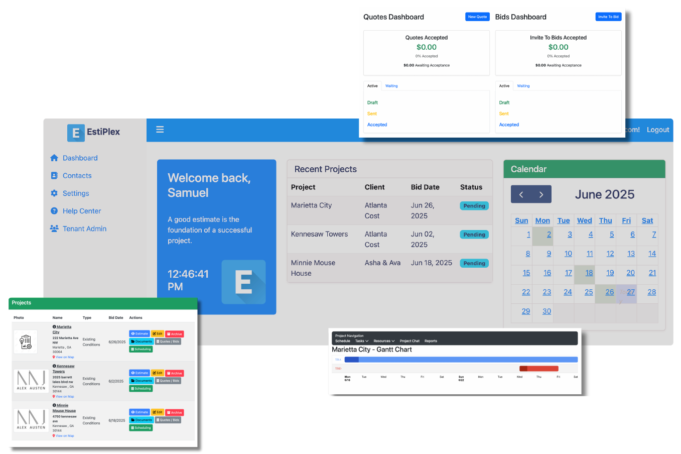 EstiPlex Dashboard Screenshot